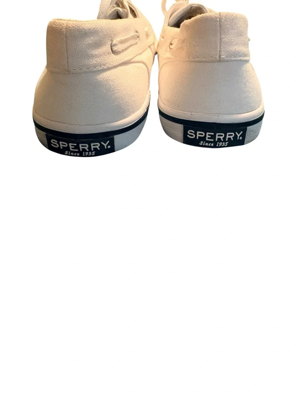 Sperry Top-Sider Boat Shoes Size 10.5 White Canvas